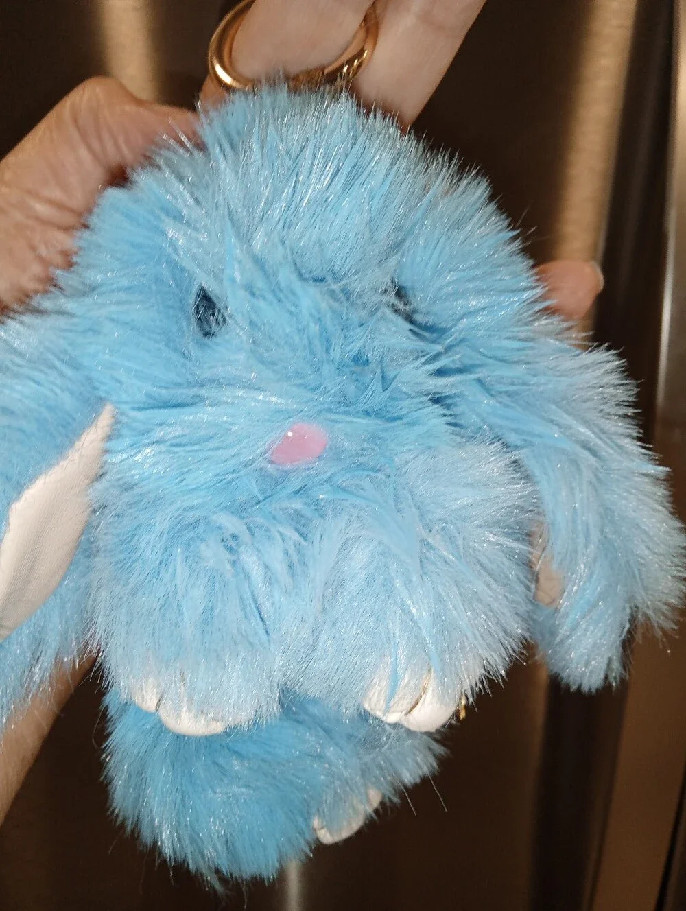 Blue Plush Bunny Keychain